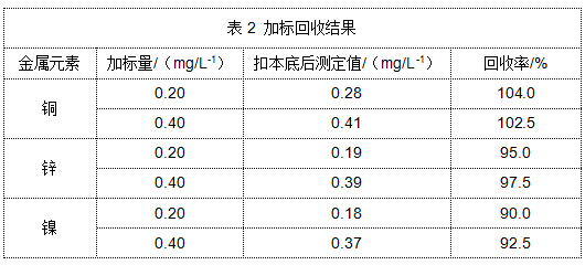 表2 加標回收結(jié)果